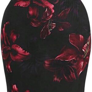 Women's Plus Size Floral Bodycon Dress Mesh Spaghetti Strap Party Midi